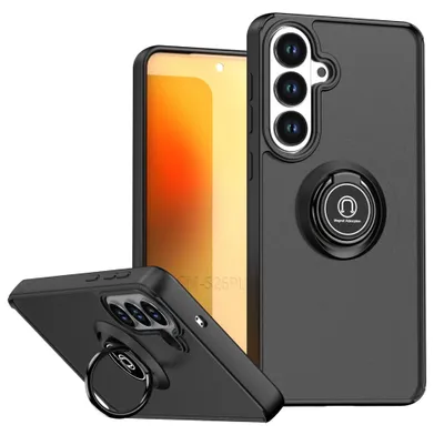 Image de Coque de téléphone portable pour Samsung Galaxy S26 Plus 5G, design série Q, protection en TPU et PC, noir