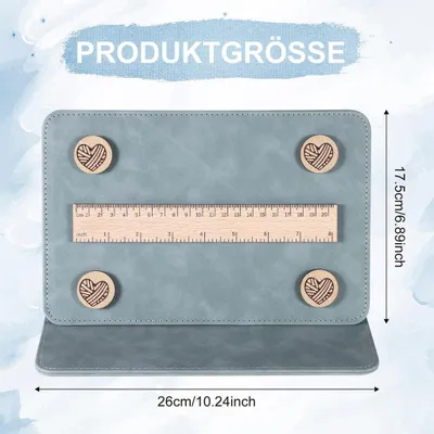 Produktbild von Magnetisches Strickwerkzeug-Set mit Häkelmusterhalter - Blaues Zubehör für Strickliebhaber