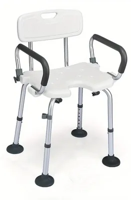 Immagine prodotto di Sedia per la doccia - Sgabello per la doccia - Seduta per la doccia - Sedia da bagno - Seduta per la doccia - Altezza regolabile - Apertura a forma di U