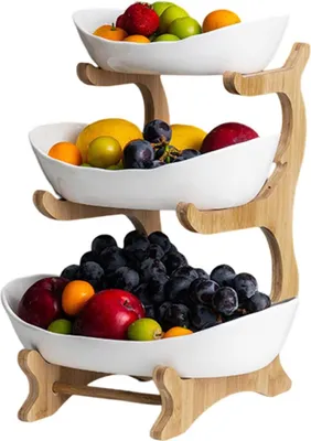 Produktbild von Fruitetagère - platzsparende Obstschale - Bambusständer