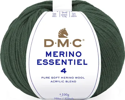 Zdjęcie produktu dla DMC Merino Essentiel-4 - delikatna włóczka o grubości Aran, składająca się z 50% wełny merino i 50%.poliakryl u, numer 8149 (kolor 890)