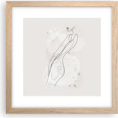 Produktbild von Gerahmtes Poster - Rahmen in heller Eiche - Minimalismus Körper Frauen - 30x30 cm - Wand Bild - Wanddeko - Wandbilder - Kunstposter - Wandposter - Bilderrahmen - Bilder - Kunstdruck - P2NAC30x30-4831