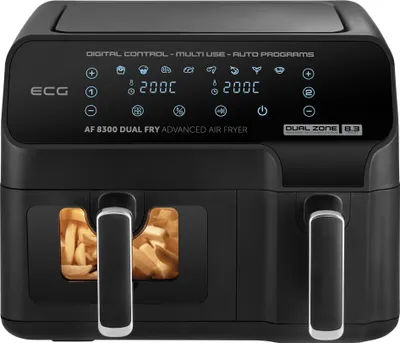 Zdjęcie produktu dla ECG AF 8300, Frytkownica na gorące powietrze, 8,3 l, 80 °C, 200 °C, Podwójny, Czarny