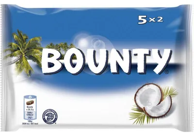 Obrázok produktu pre Bounty Multi 5-balenie čokoládových tyčiniek 285g – kokosová náplň a čokoláda