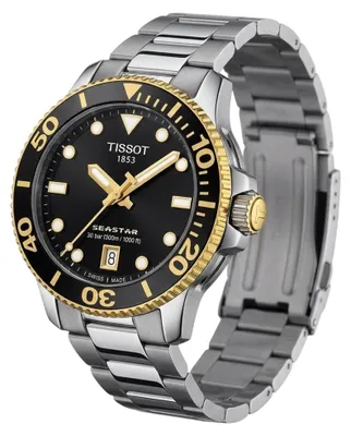 Productafbeelding van Tissot Seastar 1000 Quartz, zwarte wijzerplaat, 36mm, goudkleurig