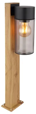 Produktbild von Außenleuchte, Wegelampe, Edelstahl, Holzoptik, IP44, H 50 cm