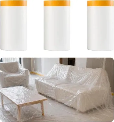 Productafbeelding van Afplakfolie plakband met folie afdekfolie schilderfolie zelfklevende goudband maskertape
