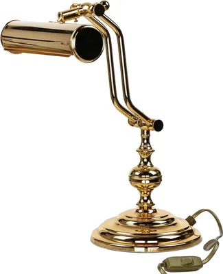 Produktbild von Bankerlampe 38 cm E14 Gold Messing Jugendstil Bankerleuchte