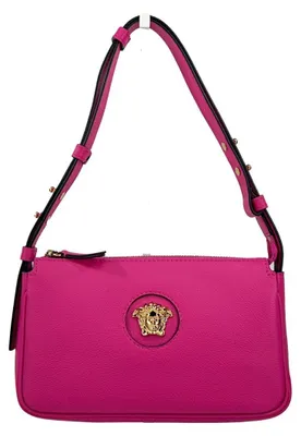Image de Versace La Medusa bandoulière cuir grainé rose, Méduse