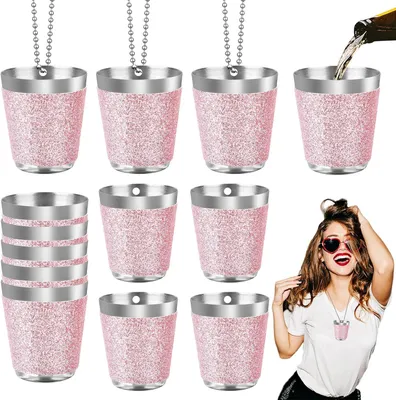 Produktbild von Borrelgläser aus Edelstahl, 12 Stück, 30 ml, kleine Metallbecher für Feiern