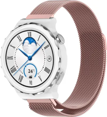 Produktbild von Strap-it Milanese - Kompatibel mit Huawei Watch GT 3Armband 42mmHochwertiger EdelstahlHuawei watch strap Armband mit Magnetverschluss für 20mmArmband Rosa