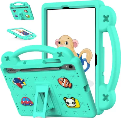 Produktbild von Schutzhülle für Samsung Galaxy Tab S10 FE 11"/Tab S10 Lite 10,9" 2025 Niedliche Hülle für Kinder, Stoßfest mit Griff und Ständer Grün