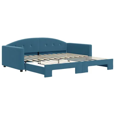 Produktbild von VidaXL 3197307, Sofabett, Blau, Schaum, Metall, Polyester, Holz, 2220 mm, 1100 mm