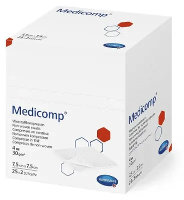 Obrázok produktu pre Kompresy Medicomp, 5x5cm, 1 opakowanie (50 sztuk)