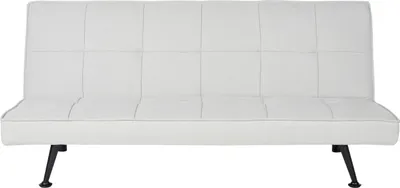 Zdjęcie produktu dla BELIANI Sofa rozkładana jasna szara 3-osobowa kanapa z funkcją spania pikowana metalowe nogi nowoczesna