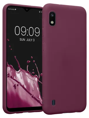 Zdjęcie produktu dla Etui kwmobile do telefonu Samsung Galaxy A10, wykonane z TPU - obudowa telefonu obsługująca ładowanie bezprzewodowe, elastyczne etui ochronne, gumowe etui w kolorze bordowym