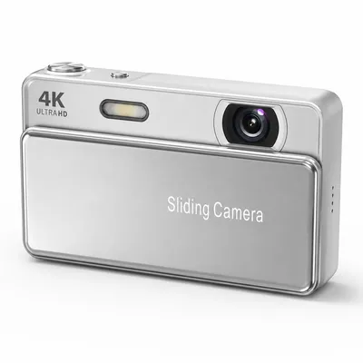 Produktbild von Digitalkamera für Foto und Video, kompakt, 2,8-Zoll-Display, Blitz, JPG/AVI, USB-C, microSD-/TF-Kartenslot, Silber