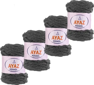 4x250g Strickgarn Püskül dunkelgrau