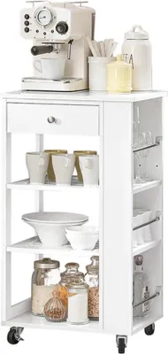 Produktbild von Servierwagen mit Schublade und Flaschenablage weiß