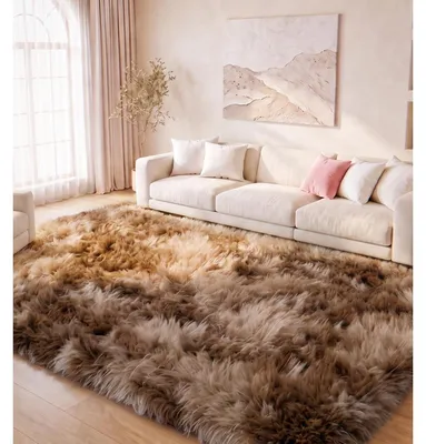 Obrázok produktu pre Koberec do obývačky, hnedý, 160x230 cm, huňatý, mäkký, obdĺžnikový