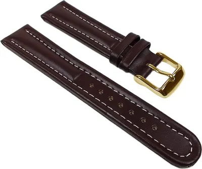 Produktbild von Minott Uhrenarmband Kalbsleder / Sattelleder braun Kontrastnaht 22917G, Stegbreite:18mm