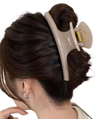 Imagen del producto de Horquillas grandes, antideslizantes con doble tridente, de acrílico, para mujeres y niñas