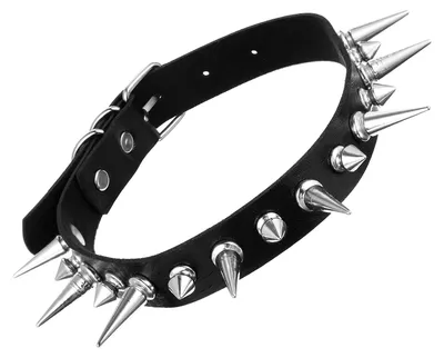 Imagen del producto de Cadena ajustable, de cuero sintético , con tachuelas largas, ideal para Halloween