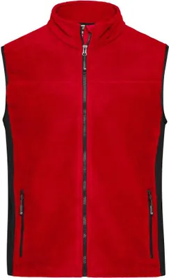 Produktbild von Strapazierfähige Fleece Weste im Materialmix red/black, Gr. M