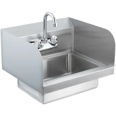 Immagine prodotto di VEVOR Lavamani commerciale con rubinetto, lavamani piccolo, lavamani a parete per ristorante, cucina, bar, garage e casa, 432 x 381 x 330 mm