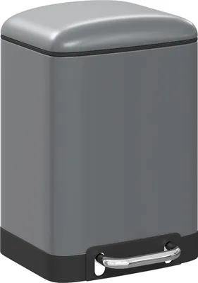Produktbild von 5five Simply Smart | Mülltonne - Abfallbehälter - 6L - grau - Abfalleimer mit Pedal