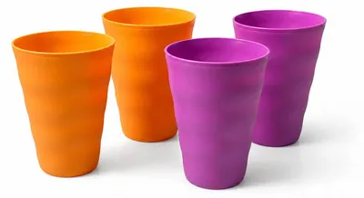 Produktbild von TUPPERWARE Junge Welle Trinkbecher (4) 330ml orange+lila