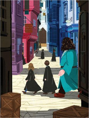 Harry Potter - potlač "Looking Forward Diagon Alley", papier PM10777 (jedna veľkosť) (farebná)