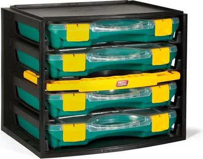 Productafbeelding van Famanu Multibox N° 1 - Opbergsysteem voor kleine onderdelen, stapelbaar, inclusief 4 kleine boxen