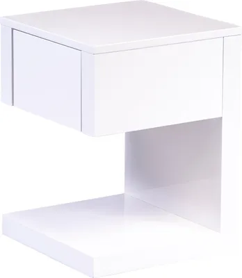Produktbild von Beistelltisch/Nachttisch Dina in weiß Hochglanz, MDF, B/H/T=40x60x40cm