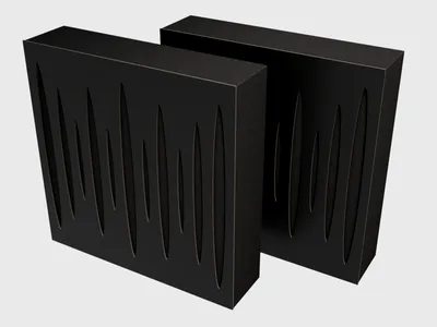 Immagine prodotto di Set di 4 pannelli fonoassorbenti e diffusori "Pulsar" | Rivestimento acustico per home cinema e studi di registrazione | 50x50 cm [Nero, 100 mm]