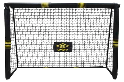 Obrázek produktu pro Umbro Umbro fotbalová branka - fotbalová branka 240 x 160 x 85 cm - velká fotbalová branka - venkovní hračka pro děti a dospělé - rychlé sestavení - fotbalová tréninková branka - kovová - černá/žlutá