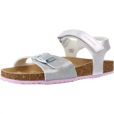 Produktbild von GEOX Girl Sandale Lederfussbett silber-EUR 26