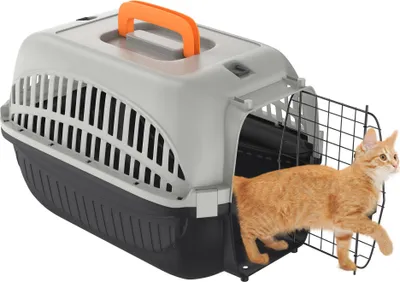 Obrázok produktu pre TRMLBE Transport Box Dog Box Cat Box 48x32x32 cm Cat Transport Box PP Plastové prepravné boxy pre psov so železnými dverami a vetracími otvormi Max do 10 kg Hard Shell Transport Cage