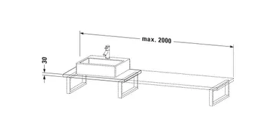 Produktbild von DURAVIT LC106C08484 L-Cube KS 800-2000x550x30mm, ws