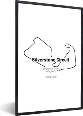 Produktbild von MuchoWow® Gerahmtes Poster Silverstone - Formel 1 - Rennstrecke 60x90 cm - Poster mit Schwarzem Bilderrahmen Wandposter Rahmen Foto Bilder - Kunst