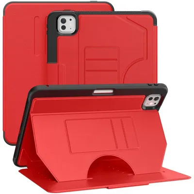Produktbild von Mobigear Magnetische Schutzhülle für iPad Pro 11 Zoll (2024) – Klapphülle mit Stifthalter – Rot