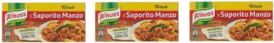 Produktbild von 3x knorr dado saporito manzo brodo leckeres Rindfleisch Suppenwürfel Brühe 10 pz