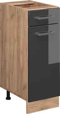 Immagine prodotto di Mobiletto base per cucina Vicco R-Line Antracite lucido 30 cm senza piano di lavoro, Model 37471
