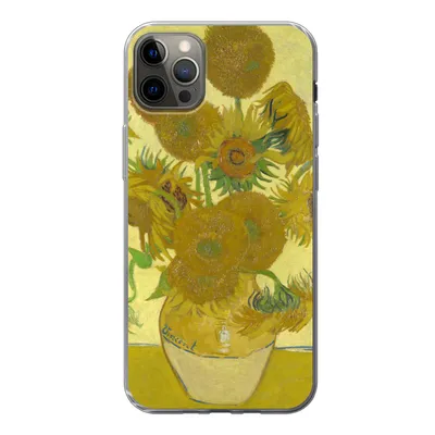 Produktbild von MuchoWow® Handyhülle Schutzhülle Hülle für iPhone 12 Pro Max Sonnenblumen - Vincent van Gogh Silikon Softcase Handy Hülle - Hartschale