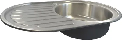 Produktbild von Preero- 77x50, Spüle Edelstahl 304, Materialstärke 0,8mm, Spülbeken, Küchenspüle, Einbauspüle, rund mit Ablage,1 Becken