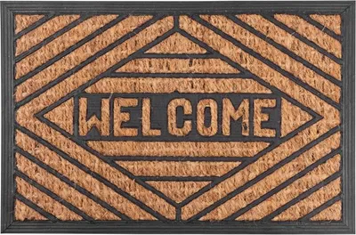 Image de Paillasson MagicHome RBP 193, pour porte, Welcome 3, 40x60 cm, caoutchouc/panama