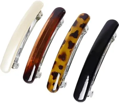 Produktbild von 4 französische Haarspangen für Damen, automatische Spangen für feines und dünnes Haar