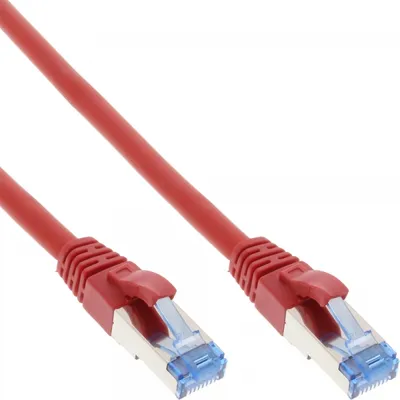 Produktbild von InLine Patchkabel, S/FTP (PiMf), Cat.6A, halogenfrei, rot, 2m, 2 m, Cat6a, S/FTP (S-STP), RJ-45, RJ-45, Rot