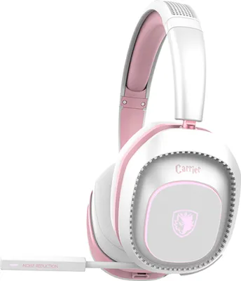 Produktbild von Sades Carrier SA-203 Gaming-Headset (Rauschunterdrückung, kabellos, Stereo, Over Ear, Bluetooth 5.0, 2,4G, 3,5 mm) weiß/pink