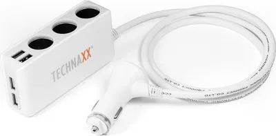 Immagine prodotto di Technaxx 4592 Caricabatterie da Auto Universale Accendisigari Grigio Bianco